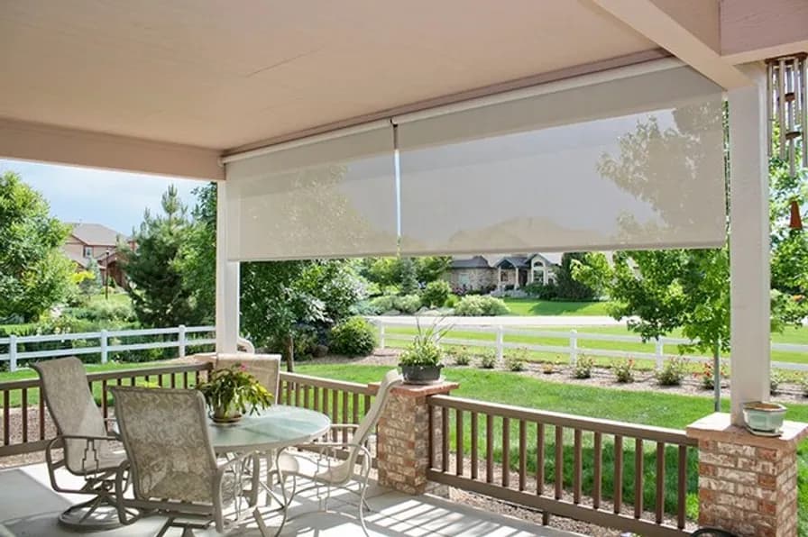 Solar shade on a patio
